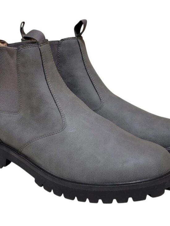JBU Kai Water Resistant Chelsea Boot Gray Leather Pull-On Size 12M